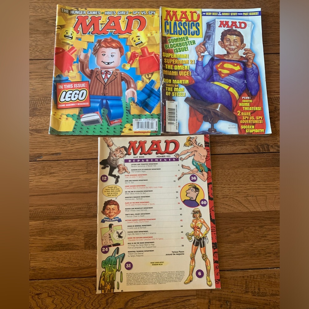 Lot of 3 Mad Magazines Assorted years.